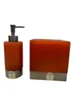 Linden Street Burnt Sienna Resin Metal Tissue Box Cover Soap Lotion Dispenser￼