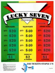 Lucky Seven, Single Game, pull tabs- Jar Tickets Bundles of 5