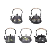 Cast Iron Teapot 1.2L Kitchen Utensils with Strainer for Picnic Home Outdoor