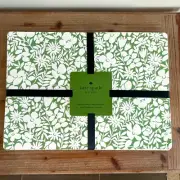 KATE SPADE New York Set of 6 Green and White Floral Easy Care Placemats - BNWT