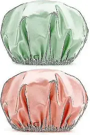 2pcs Shower Cap Bathing Cap Waterproof Shower Cap Elastic Waterproof Shower Caps th Happy H