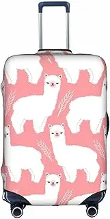 [pvinnk] Alpaca Llama Print Protective Luggage Cover Elastic Washable Suitcase Travel Gear Protector, White, Medium