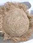 Raffia Cushion Cover - 50cm ROUND Brand New Boho Scandi Coastal Home Decor