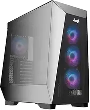 InWin Prism Mid Tower Gaming Chassis-Supports ATX, Mini-ITX-Features Ultra-Wide Panoramic View-GPU Support up to 435mm-Includes 4X Pre-Installed ARGB 120mm Fans (IW-CS-PRISMBLK-4VX120)