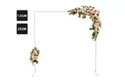 SpringUp 2x2M Square Adjustable Wedding Arch Backdrop Stand Party Flower Decoration(White)