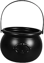 KOMBIUDA Witch Barrel Candy Mini Plastic Cauldron Small Halloween Bowls Halloween Bucket Candy Bowl Witch Pot Holiday Popcorn Bucket Plastic Black