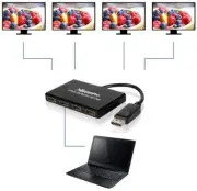 XtremPro 4 Port DisplayPort 1.2 to DisplayPort Multi Stream Transport MST Hub