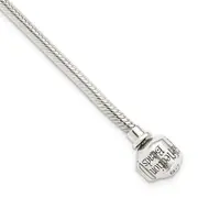 8.5 Inch Sterling Silver Reflections Hinged Clasp Bead Bracelet