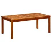 Garden Coffee Table Rectangular Slatted Top Design Solid Acacia Wood Furniture
