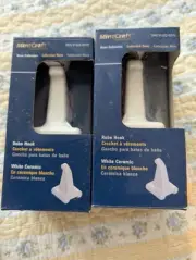 MintCraft White Ceramic Robe Hooks 2