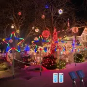 Christmas Decorations Outdoor Solar Garden Stake Lights - 4 PCS Neon Star Sig...