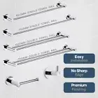 Wall Mounted Holder Set Towel Rack Batoroom Toilet Paper Holder Robe Hook Chrome