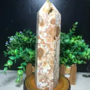 994g190mm Natural Plum Blossom Crystal Quartz Tower Point Obelisk Wand Healing
