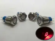 Pactrade 4 of SS304 Red LED 12V 5A Flush Light On-Off Push Switch Ring Button