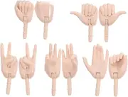 Totority 10pcs 22 Joints Doll Hand Set Accessories Little Finger Hands Mini Realistic Hand Doll Hands Model Funny Hand Puppet Tiny Fake Hands Plush Doll Toy Plastic Materials