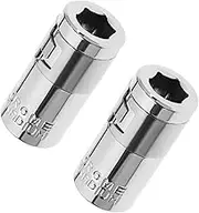 eMagTech 2Pcs 1/4" Square Hole to 1/4" Hex Converter Metal 1/4" Square Drive to 1/4" Hex Socket Bits Converter Screwdriver Bit Adapter Screwdriver Accessories