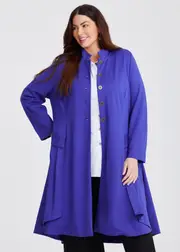 [TS] Taking Shape Ponte Sienna Riding Jacket Size 12 in Blue Iris - Plus Size Women's Clothing Blue Iris