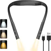 WEKUBA Upgraded Version Led Neck Reading Light,Book Light Suitable for Reading, 2 Timing Modes, with 1000mAh Battery, 3 Colors and 5 Brightness Adjustable, 90° Light Focusing