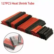 Vehicle Heat Sleeve Wire Wrap Cable Sleeve Assorted Black/red Cable 127Pcs