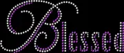 Rhinestone Bling Sparkle Iron On Transfer DIY Blessed White Sparkle