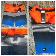 Quicksilver Board Short Mens 31 Highline Lava Surf Swim Trunks 4-Way Stretch New