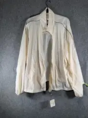 Fabletics Windbreaker Jacket Women 3X Off White Oversized Flyweight Full Zip