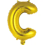 Letter C Gold Foil Air Fill Balloon 35.5cm
