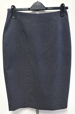 NEW! Jaeger UK10 Eu38 US6 navy blue with small white squares lined pencil skirt