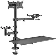 Brateck POS Mounting Solution for Dual Screens with Keyboard Tray, Black
