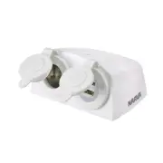 Narva Acc/Dual Usb Twin Socket White S/Mount