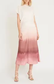 Luxely Haze Dip Dye Midi Dress in Cream/Old Rose at Nordstrom, Size 0
