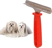 Totority Dematting Comb for Dogs and Cats Ergonomic Pet Grooming Tool for Effortless for Shedding Breeds Red Dematting Rake Brush for Hassle Grooming