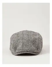 [Blaq] Driving Cap in Small Black Chevron