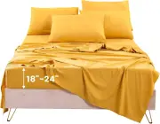 Extra Deep Pocket King Sheets 18-24 Inch-Fits up to 24" Mattress 1800 Thread Cou