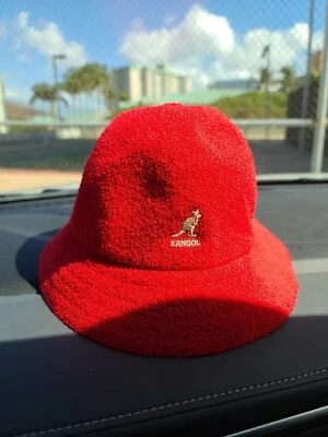 Kangol LL COOL J Bermuda TIMELESS Terry Cloth Bucket Hat Classic Scarlet S NWT