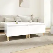 vidaXL Side Tables 2 pcs High Gloss White 50x46x35 cm Engineered Wood