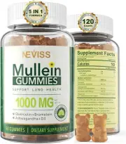 Mullein Leaf Extract 1000mg - Lung Cleanse Immune Support Gummies Pack of 2