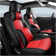 Car Seat Cover Wear-Resistant Leather Customizable Full Surround Customized Cushion Interior Accessories Compatible for Tesla Model 3 Y S(Model S B and R)