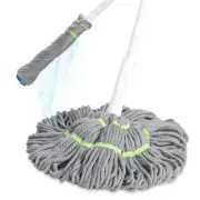 Self Wringing Mop for Floor Cleaning, Long Handled Twist Mop with Scouring Pa...
