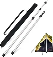 TOKIDNY Camping Tarp Poles with Adjustable Length 230cm Metal Tent Poles Portable Canopy Support Rods with Storage Bag for Outdoor