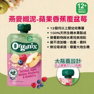Organix 燕麥纖泥-蘋果香蕉覆盆莓12m+ 100g Babybio官方直營店