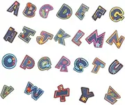 Tofficu 26pcs DIY Embroidered Alphabet Patches Iron on Clothing Decorative Patches for Jeans Sew on Letter for Jacket Decor