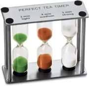 Lily'S Home 3-In-1 Perfect Tea Timer, Includes 3, 4, and 5 Minute Sand Hourglass