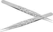 ETHZZLE 2pcs Tip Tweezers Pointed Tip Plucker Decorating Splinter Craft Gardening Crafts Hobby Grabbing Tweezers Lift Eyebrow Forceps Stamps Collector Tools Stainless Steel Silver