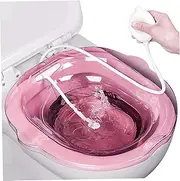 Sitz Bath, Sitz Bath for Toilet, 2PCS/Set Sitz Bath Tub with Flusher, Anti Overflow Sitz Baths with Drain Holes, Non Slip Sitz Bath for Hemorrhoids, Postpartum, Style 2, Sitz Bath Tub