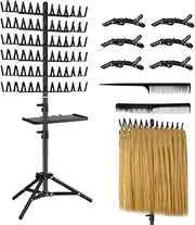 Cileznw Braiding Rack Stand for Hair, Adjustable Hair Braiding Rack, Portable Braiding Hair Rack Standing, Hair Braiding Tools for Men, Women