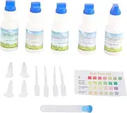 ANKROYU Soil Test Liquid, 5 Bottles Fertility Test Kit Box, Ph Water Temperature Humidity Meter, Soil Test Liquid Nitrogen Potassium Measuring Soil Test Kit