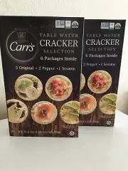 Carr’s Table Water Cracker Selection 12Packs(6 Original;4Pepper;2Sesame) Pack of