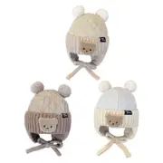 Knitted Bear Ear Hat Warm & Stylish Ear Protections Cap for Kids Boys & Girls