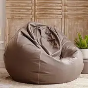 Bean Bag Chair 3.3ft Big Faux Leather Bean Bag Cover Pouf Cover without Filler Outdoor Beanbag Chaise Lounger Pouf Salon Game Movie Sac Puff for Bedroom Living Room Garden